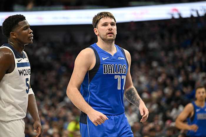 Dec 14, 2023; Dallas, Texas, USA; Dallas Mavericks guard Luka Doncic (77) in action during the game between the Dallas Mavericks and the Minnesota Timberwolves at the American Airlines Center.